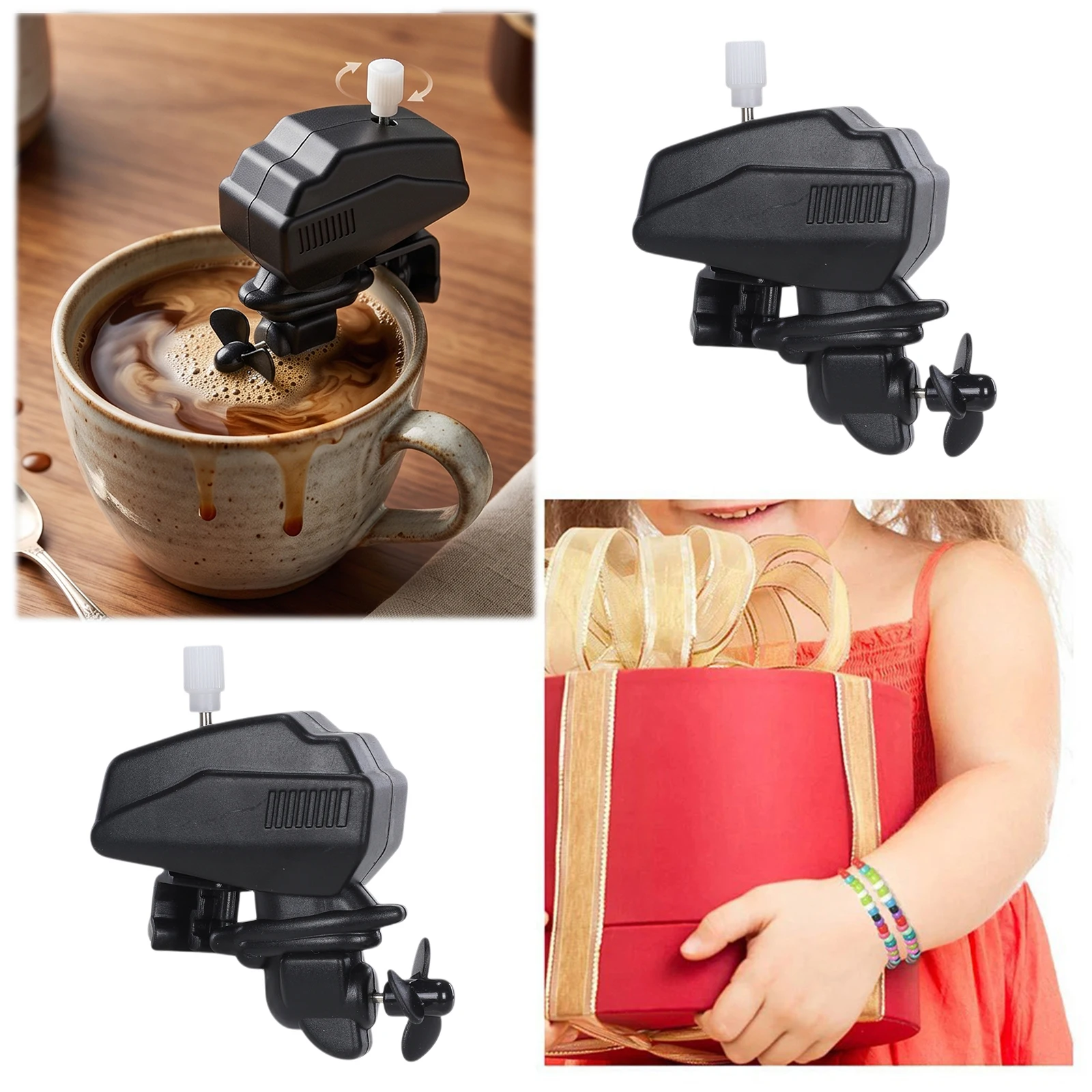 10 Pcs Boat Motor Coffee Stirrer Wind Up Outboard Motor Coffee Mixer Small Electric Drink Mixing Gadget