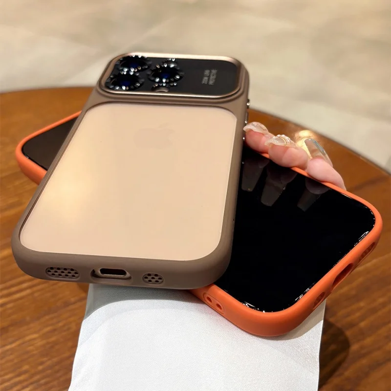 Matte Stoßfänger-Handyhülle Transparent für iPhone 18 17 16 15 14 Pro Max Air Kameralinsen-Schutz Stoßfeste Klare Rückseite – Detail 7