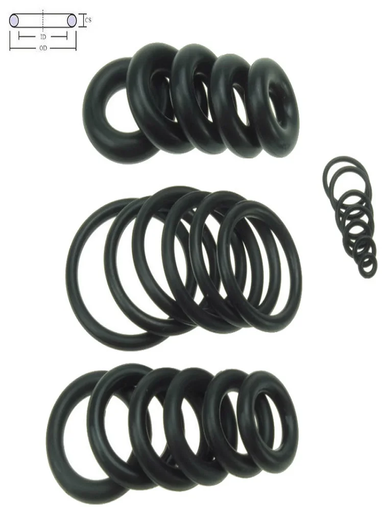 10pcs O Ring Gasket CS 1/1.5/2/3mm OD3~80mm NBR Automobile Nitrile Rubber Round Corrosion Oil Resistant Sealing Washer Black image 3
