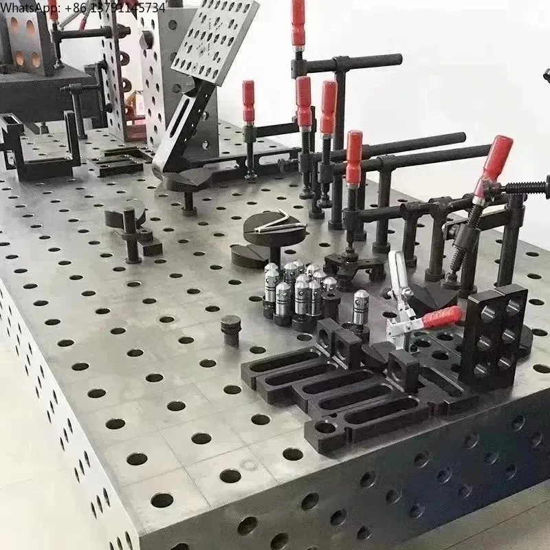 Custom Size 3D Welding Table With Rail Moving System Multi Hole Positioning Workbench With Fixture