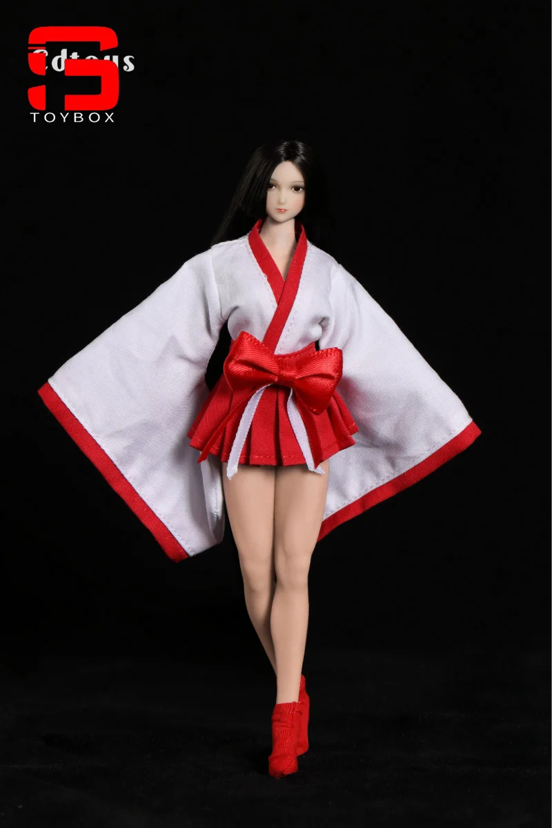 In Stock Cdtoys Cd001 1/12 Female Soldier Japanese Long/Short Style Witch Kimono Clothes Model for 6'' TBL Action Figures Body