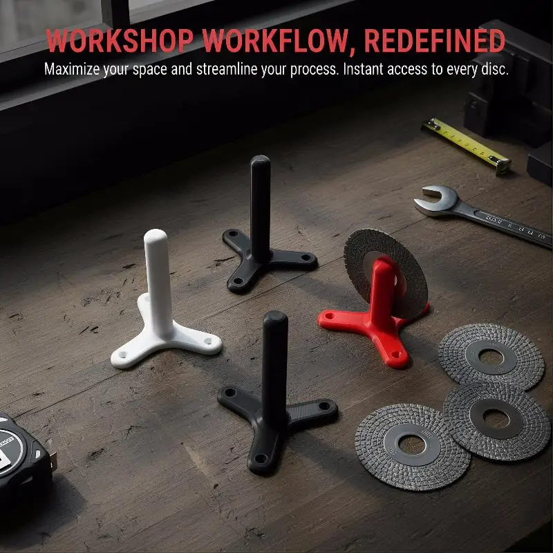 

125mm Grinding Disc Holder for Plastic Abrasive Tools Sturdy Workshop Workbench Storage for Disc Organization