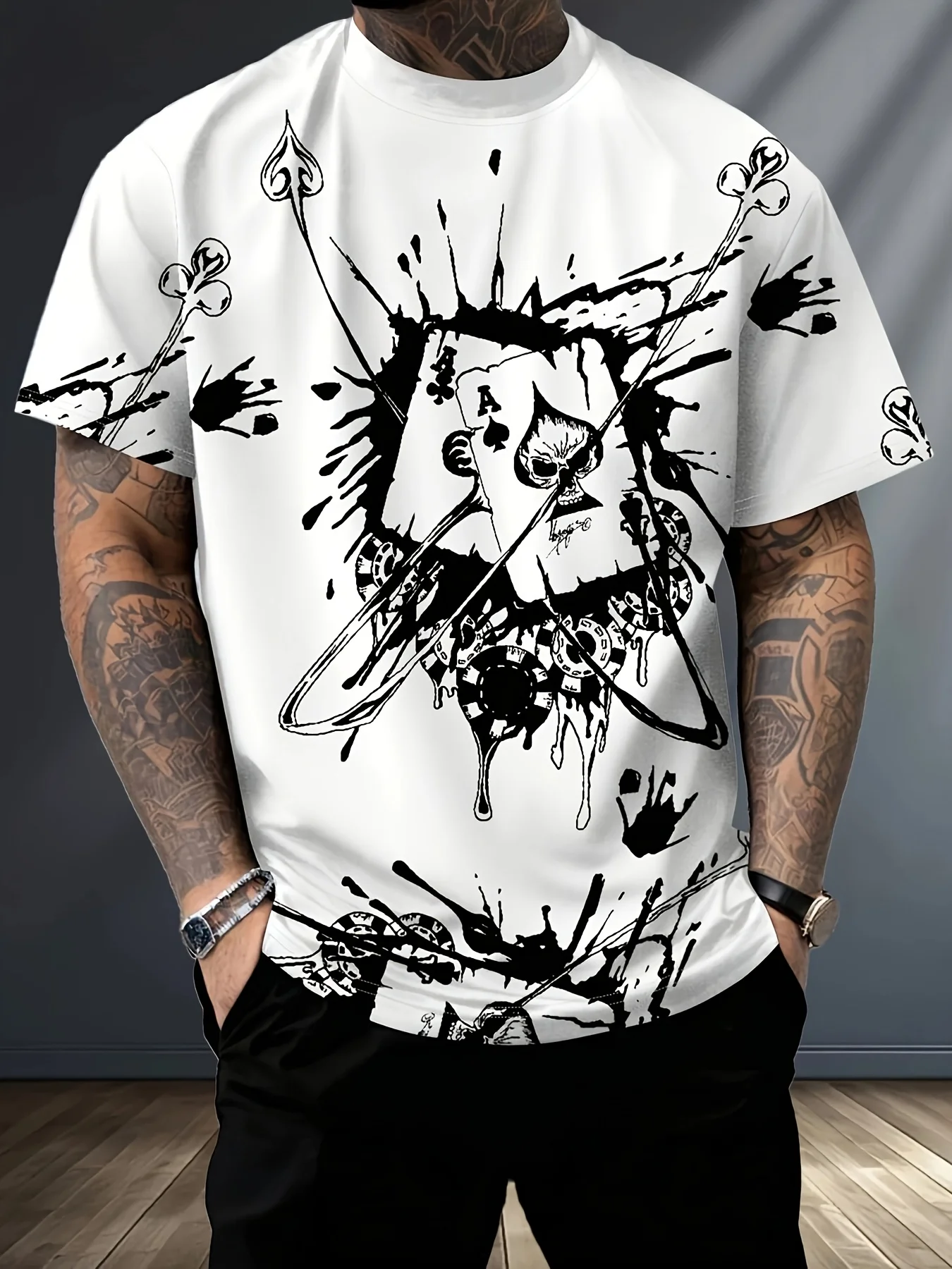 camiseta-masculina-de-manga-curta-com-grafico-de-poquer-personalizado-ideal-para-esportes-ao-ar-livre-e-uso-diario-uma-mistura-de-estilo-de-rua