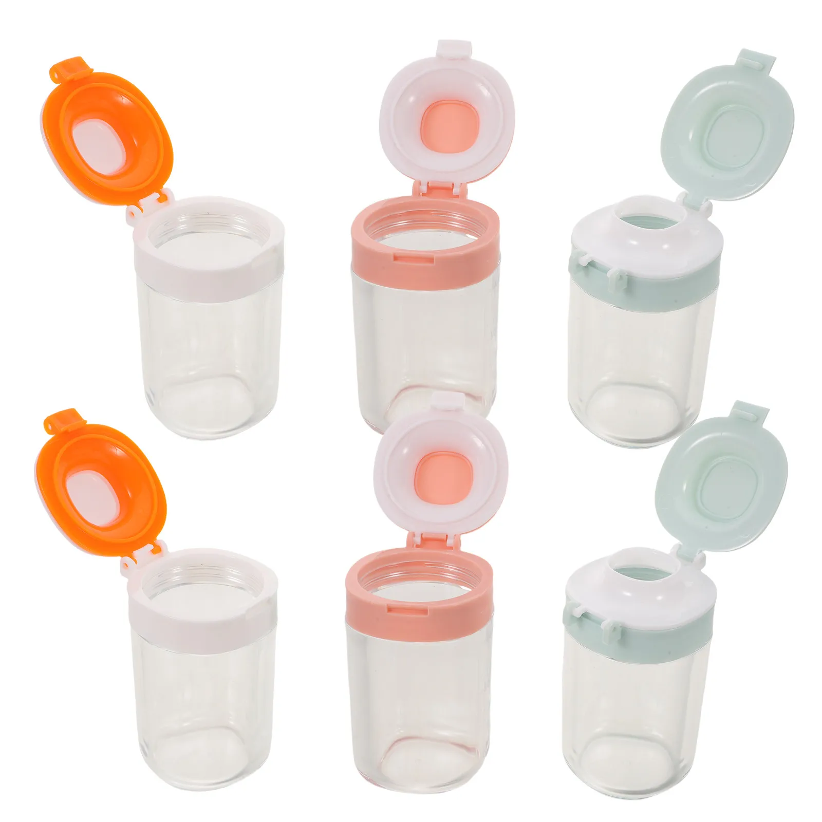 

Набор из 6 портативных контейнеров для детского питания: герметичные емкости для порошка, компактные, многоразовые, пластиковые, для путешествий