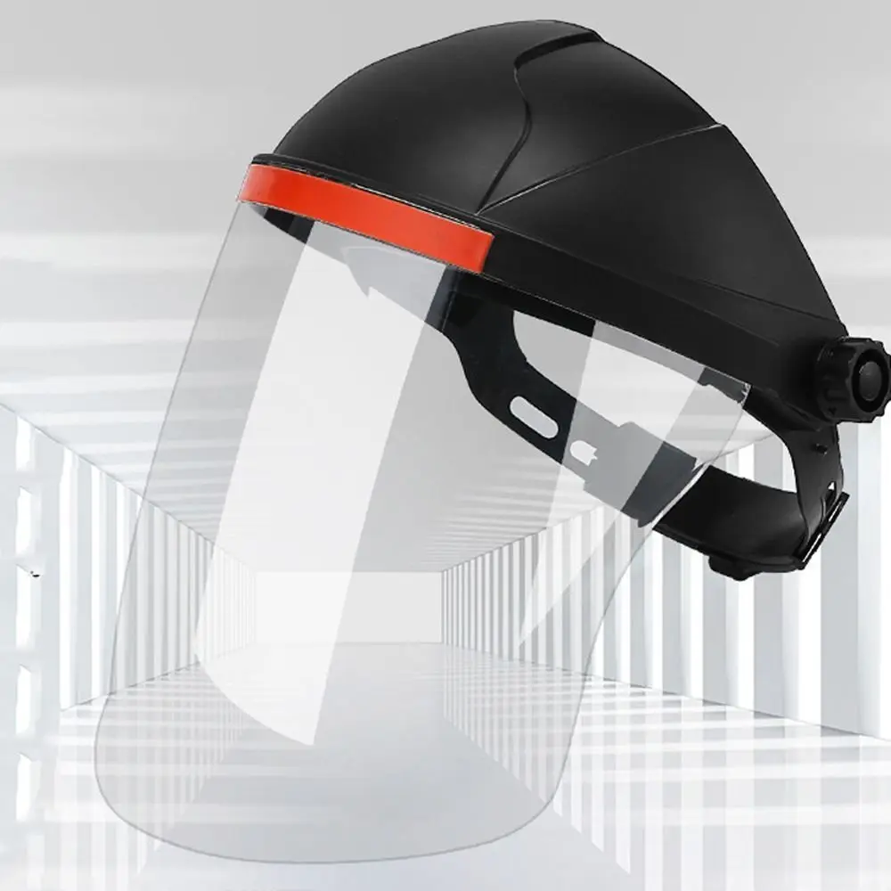 Maschera protettiva per saldatura in plastica per PC Visiera frontale trasparente con vibrazione Casco per saldatura Protezione completa Copertura protettiva anti-UV per il viso