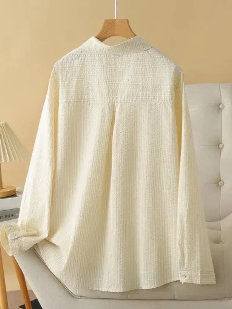 Plus Size Women's Fashionable Versatile Blouse Clothing Loose Long Sleeve Shirt New Hot Arrival Elegant Button-up Top for Ladies