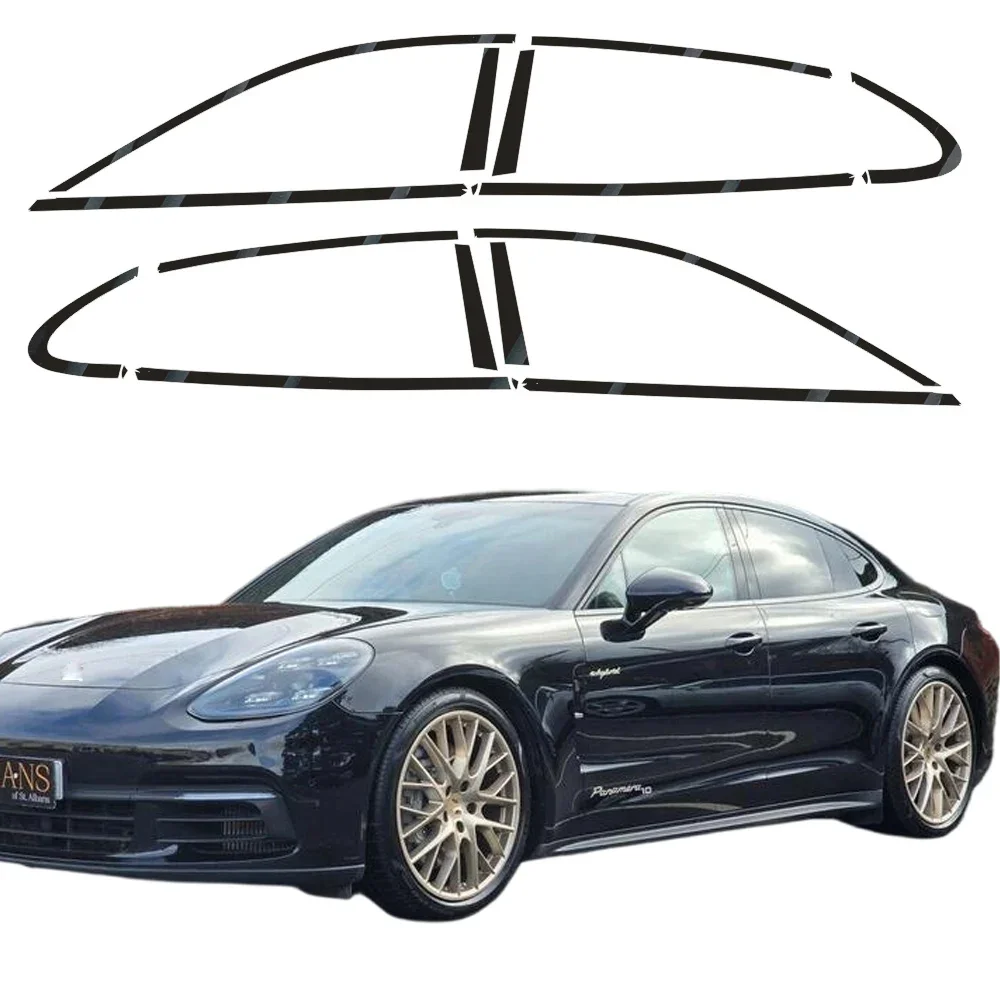 Exterior Window Trim Chrome Delete protective Film For Porsche Panamera sedan 971 2017-2023 Glossy/Matte Black Sticker