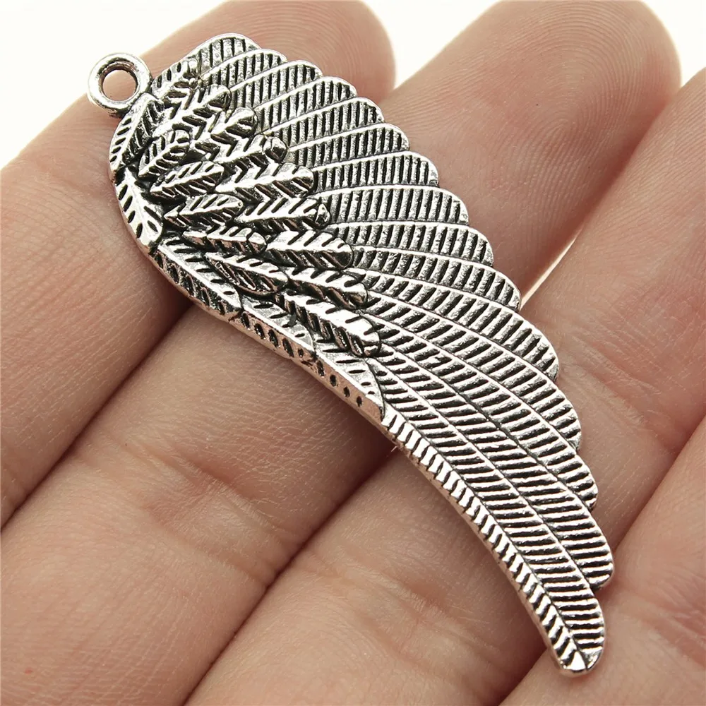 

50pcs 55x19mm Angel Wings Pendant Charm Wing Pendants Charm For Necklace Making Earring Making