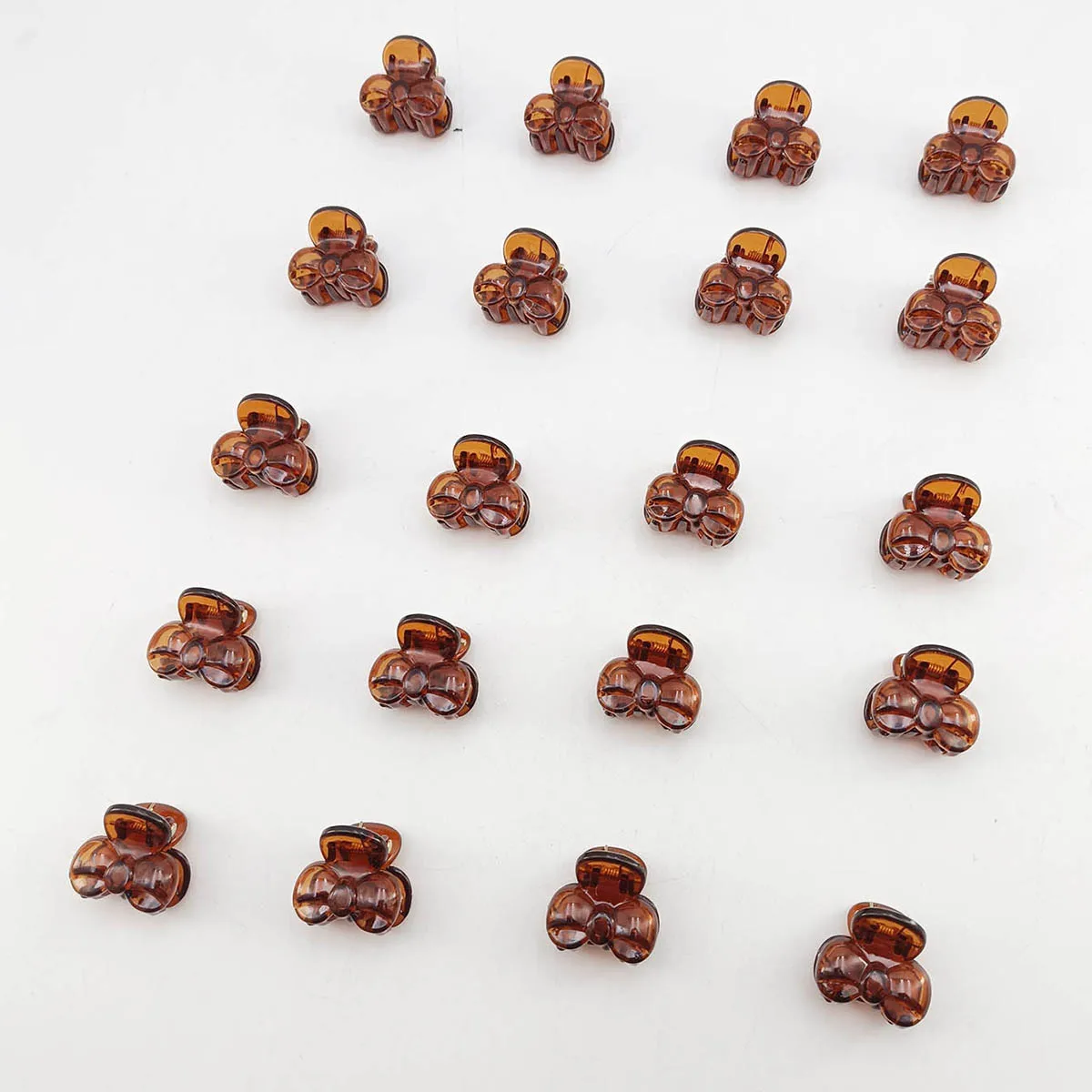 10/20/50/100 PCS Haarklammern für Frauen 2 cm kleiner Bogen Schwarz Braun Transparenter Kunststoff Mini Haarnadel Haarspangen Haarzubehör – Detail 6