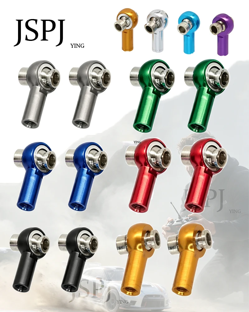 2Pcs Uangel M3 Metal Ball Joint Tie Rod End with 5CW 5CCW Thread, Universal Ball Head Linkage Parts Fit 1/10 RC Car RC Boat RC A