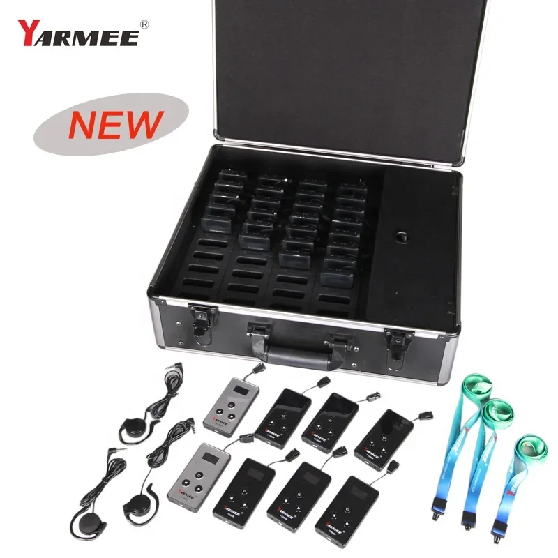 

Yarmee One Set Wireless Tour Guide Audio System for Church Visiting Groups Tourist 2 Transmitters and 38 Receivers