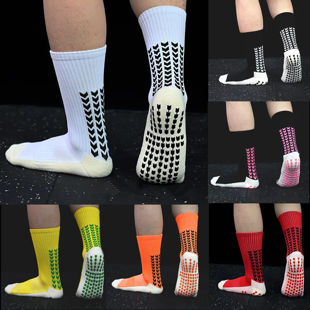 New Football Socks Men and Women Sports Socks Non-slip Silicone Bottom Soccer Basketball  Socks