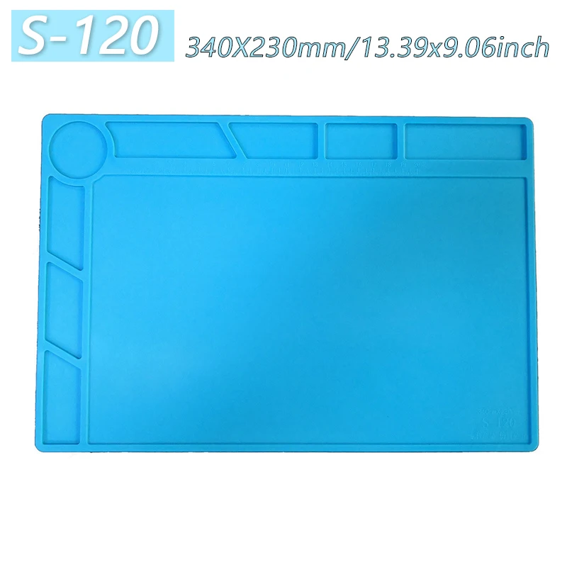 Lötstation-Matte Silikon-Arbeitsmatte Hitzebeständig 932 ° F Antistatische Magnetmatte für Elektronik, Handy, Laptop und Uhrenreparatur