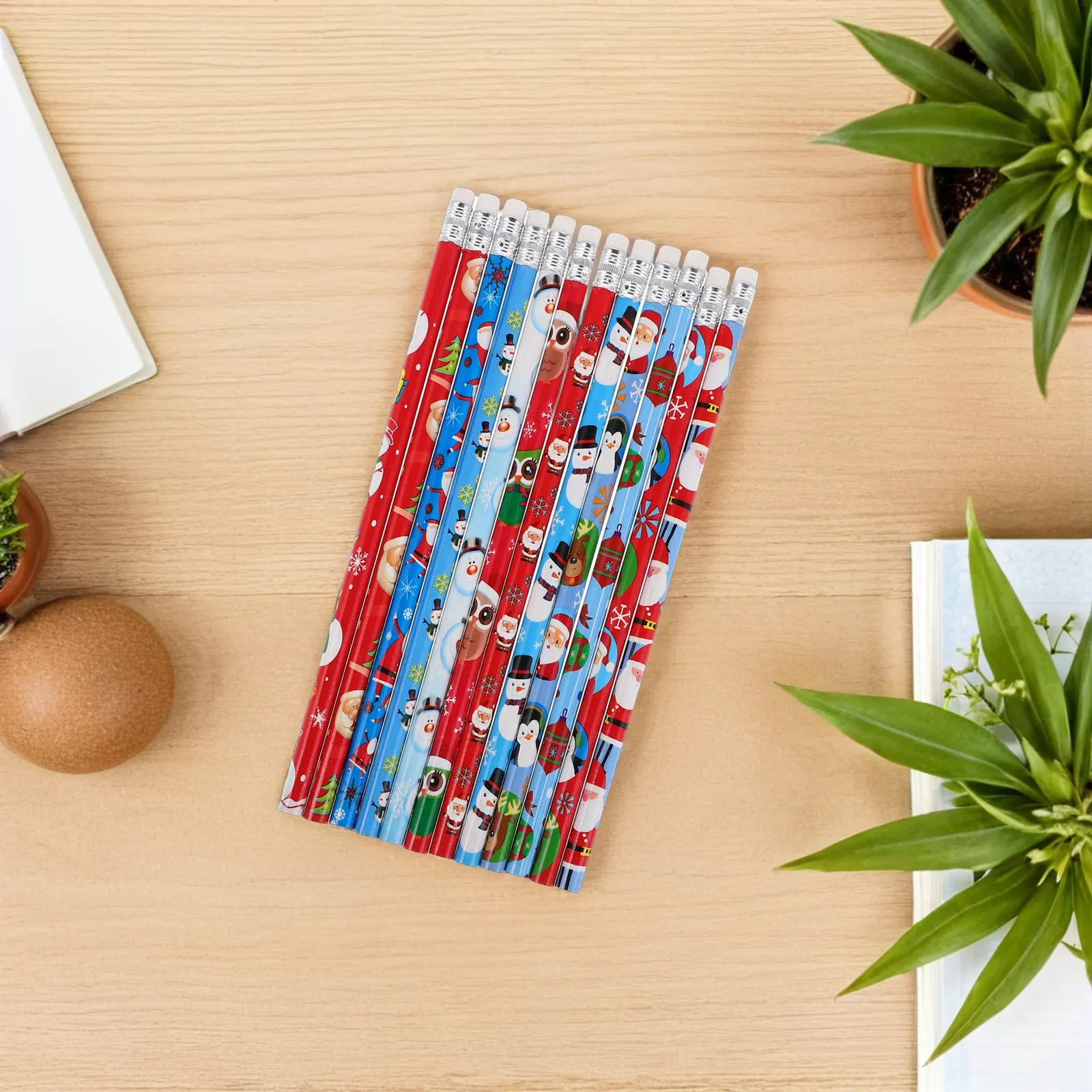 

288Pcs Holiday Pencil Set Christmas Pencils for Students School Stationery Adorable Cartoon Wooden Pencils Daily Writing
