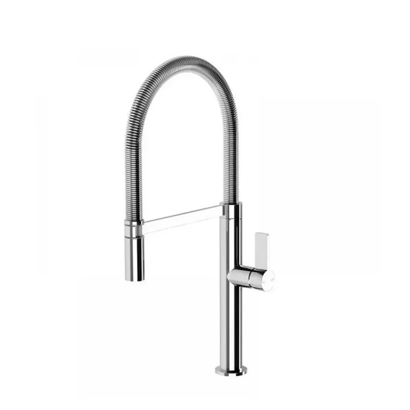 Hot and cold all-copper kitchen faucet, sink faucet, chrome plating, nozzle can be removed, clean around the sink