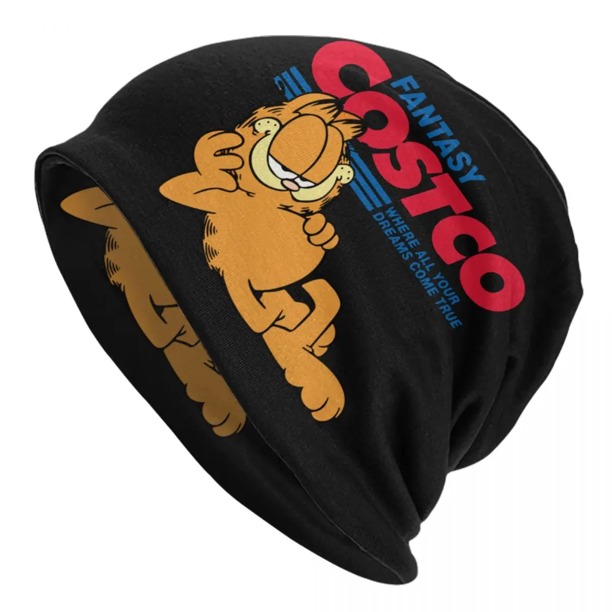 مخصص الخيال كوستكو متعة Skullies Beanies قبعات شتاء دافئ الرجال النساء متماسكة قبعة للجنسين الكبار مضحك القط غارفيلد بونيه القبعات
