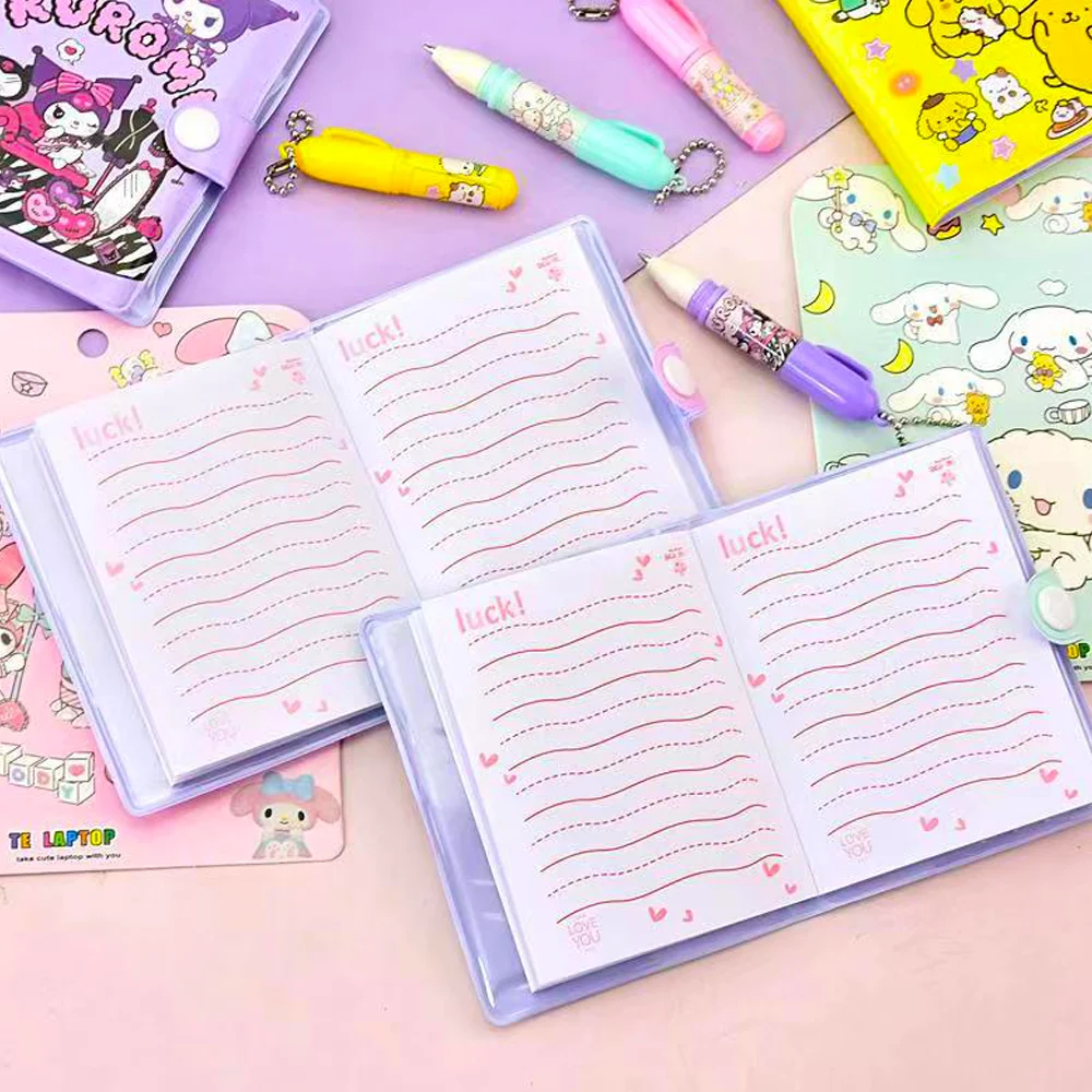 Sanrio Kuromi Notebook Cinnamoroll Melody Journal Small Size Kawaii Miini Portable Ledger School Supplies Stationery Gifts