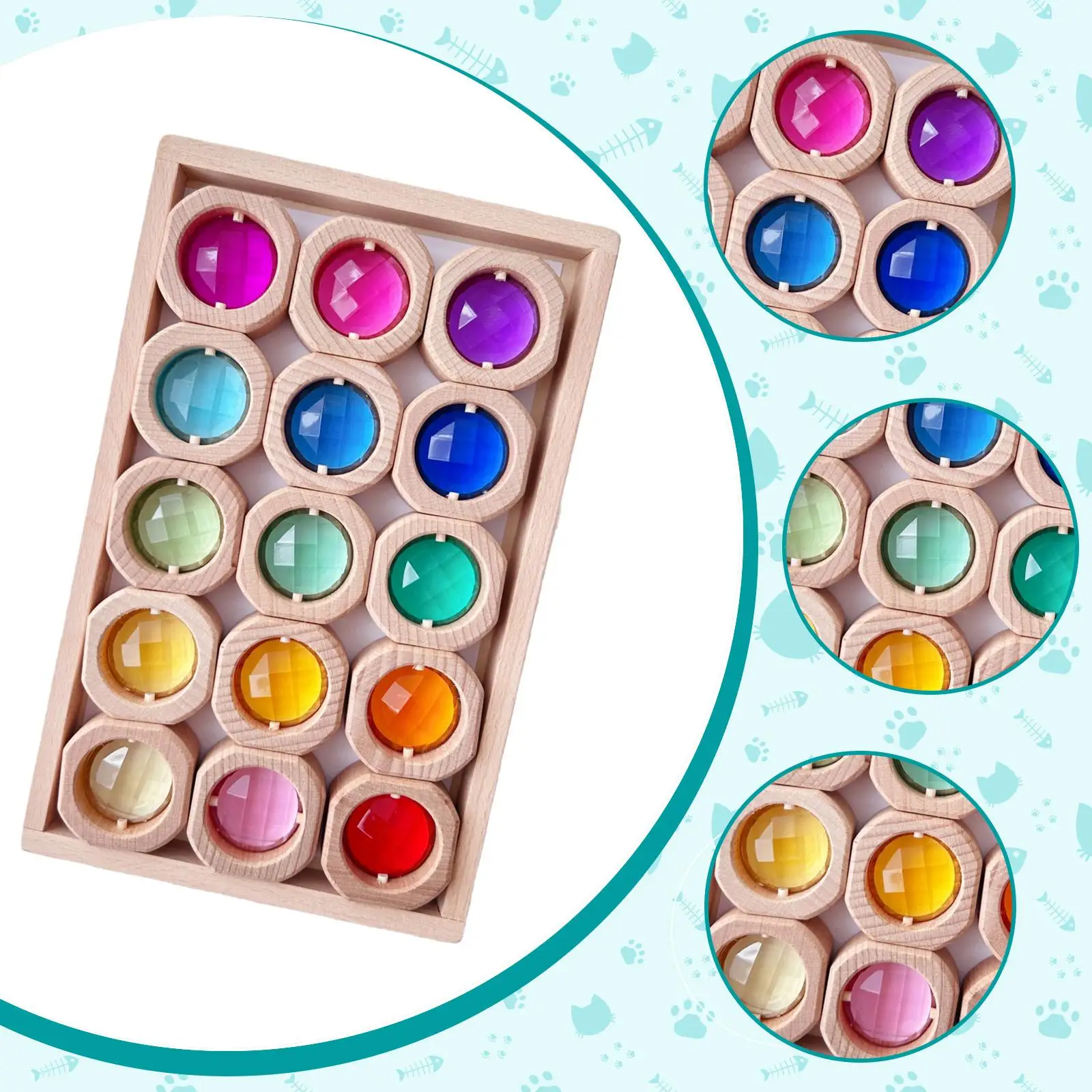 مكعبات بناء قوس قزح مكعبات التراص للأطفال الأولاد والبنات من عمر 3 إلى 6 سنوات