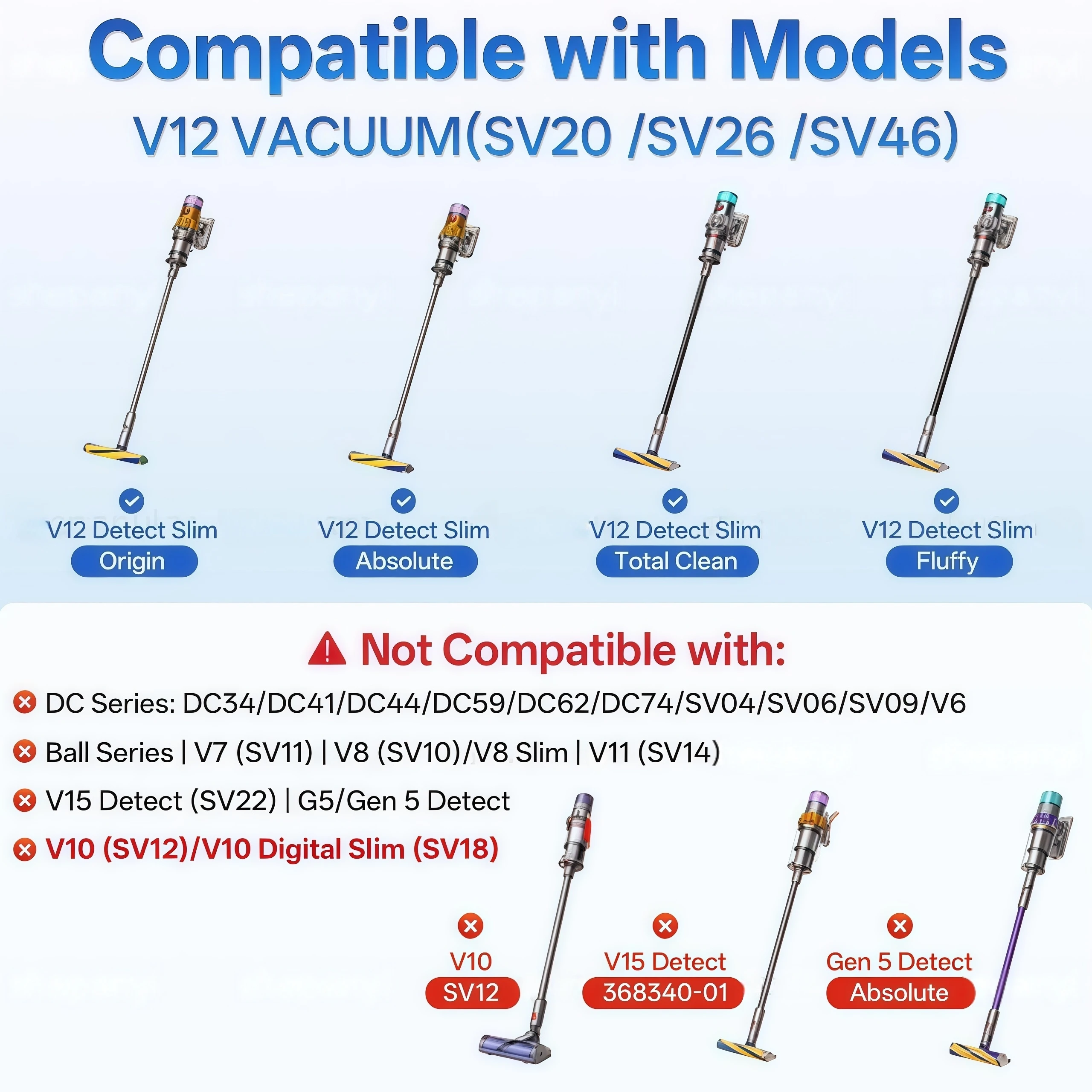 For Dyson V12 Detect Slim Direct Drive Anti-Tangle Vacuum Brush Head Replacement Part Head Quick Release Vacuum Attachment