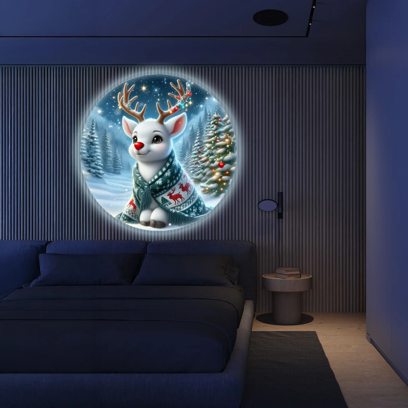 Christmas elk LED projection lamp, suitable for creating Christmas atmosphere, romantic bedroom night light