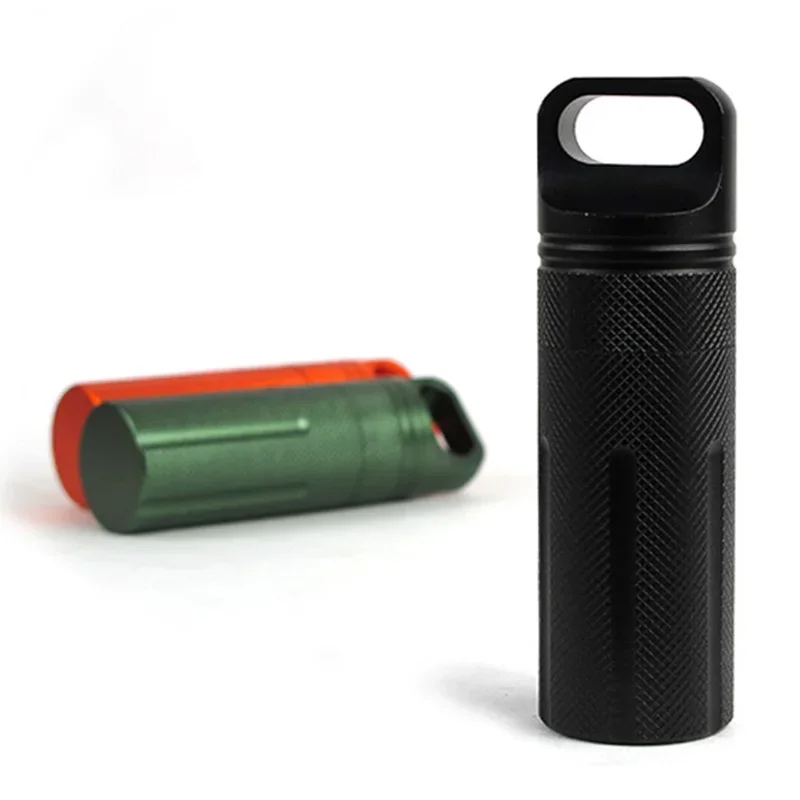 Überlebens-EDC-Etui aus Aluminiumlegierung, wasserdichter Flaschenverschluss, Outdoor-Camping-Zubehör, tragbarer Werkzeughalter, luftdichte Kapsel S – Detail 3