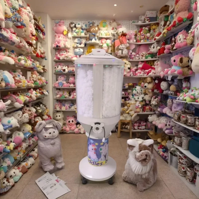 Mobile Plush Toy Stuffing Machinery With Wheels, Motor Driven For Teddy Bear Making, Voltage Customizable