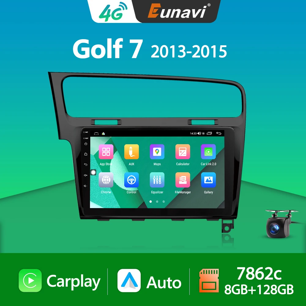 

Eunavi 7862c 4G Android Auto Radio For Volkswagen Golf 7 2013-2015 Car Multimedia Player QLED GPS Carplay 2din 2 Din Autoradio