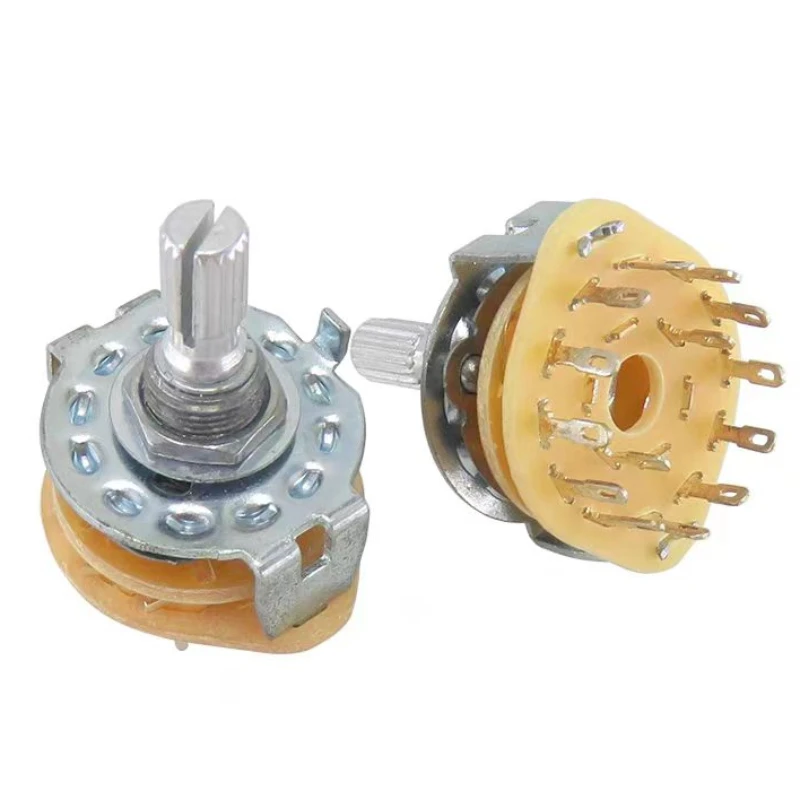 2PCS RS25 Band switch 2P4T 2P5T 2P6T 3P3T 3P4T Mount Rotary Switch Selector Band  Pole  Position Knob Switch Band Switches