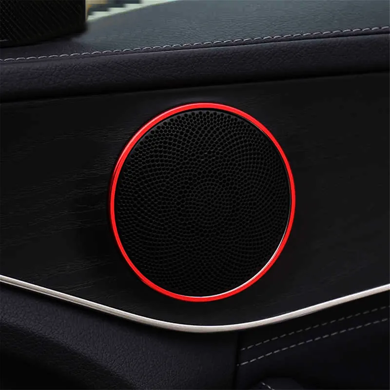 Car Audio Speaker Door Loudspeaker Trim Ring Cover Sticker Fit For Mercedes Benz C Class W205 E Class W213 GLC Class X253