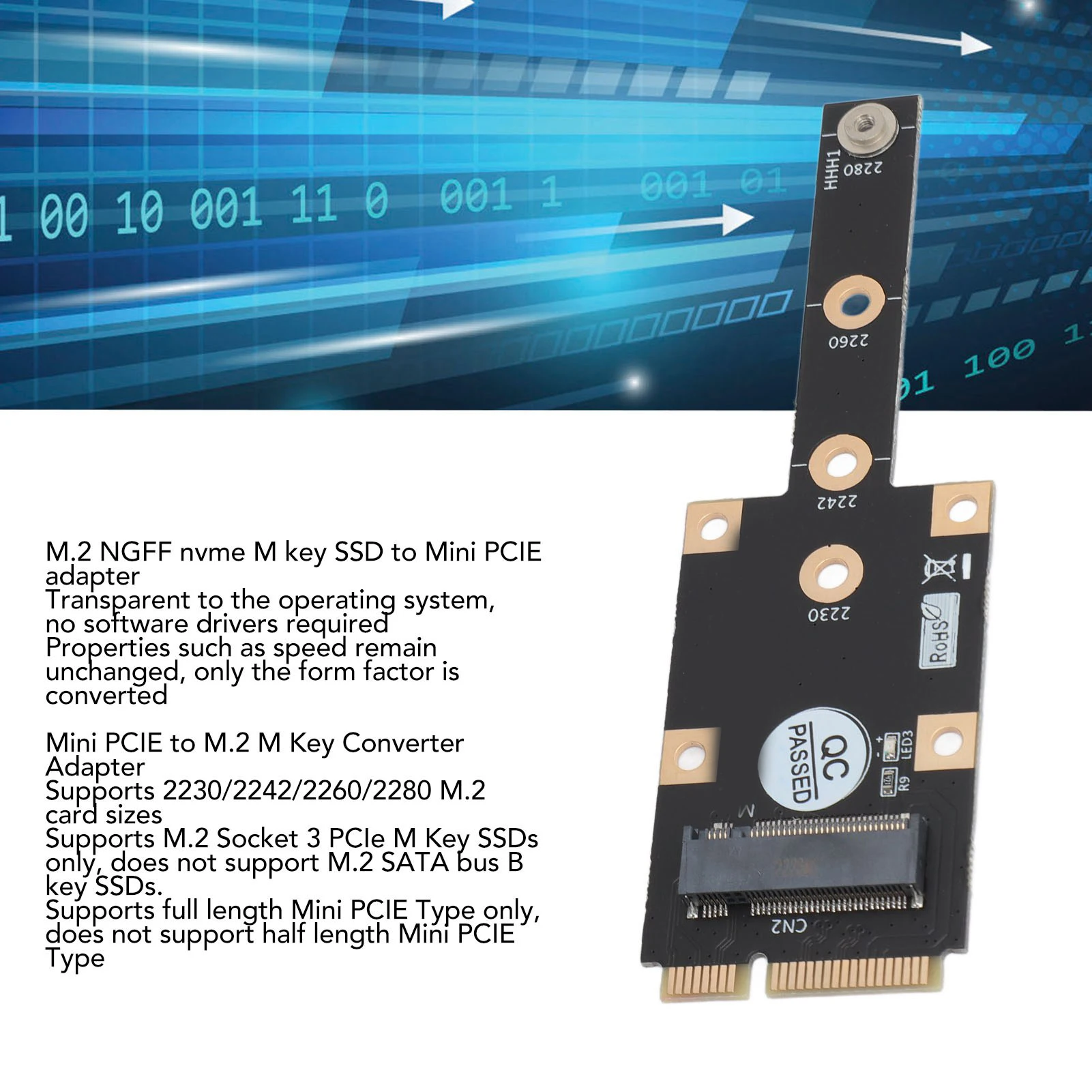 محول M.2 NGFF NVME SSD محول PCIE صغير إلى M.2 M محول مفتاح لـ 2230 2242 2260 2280 M.2 SSD