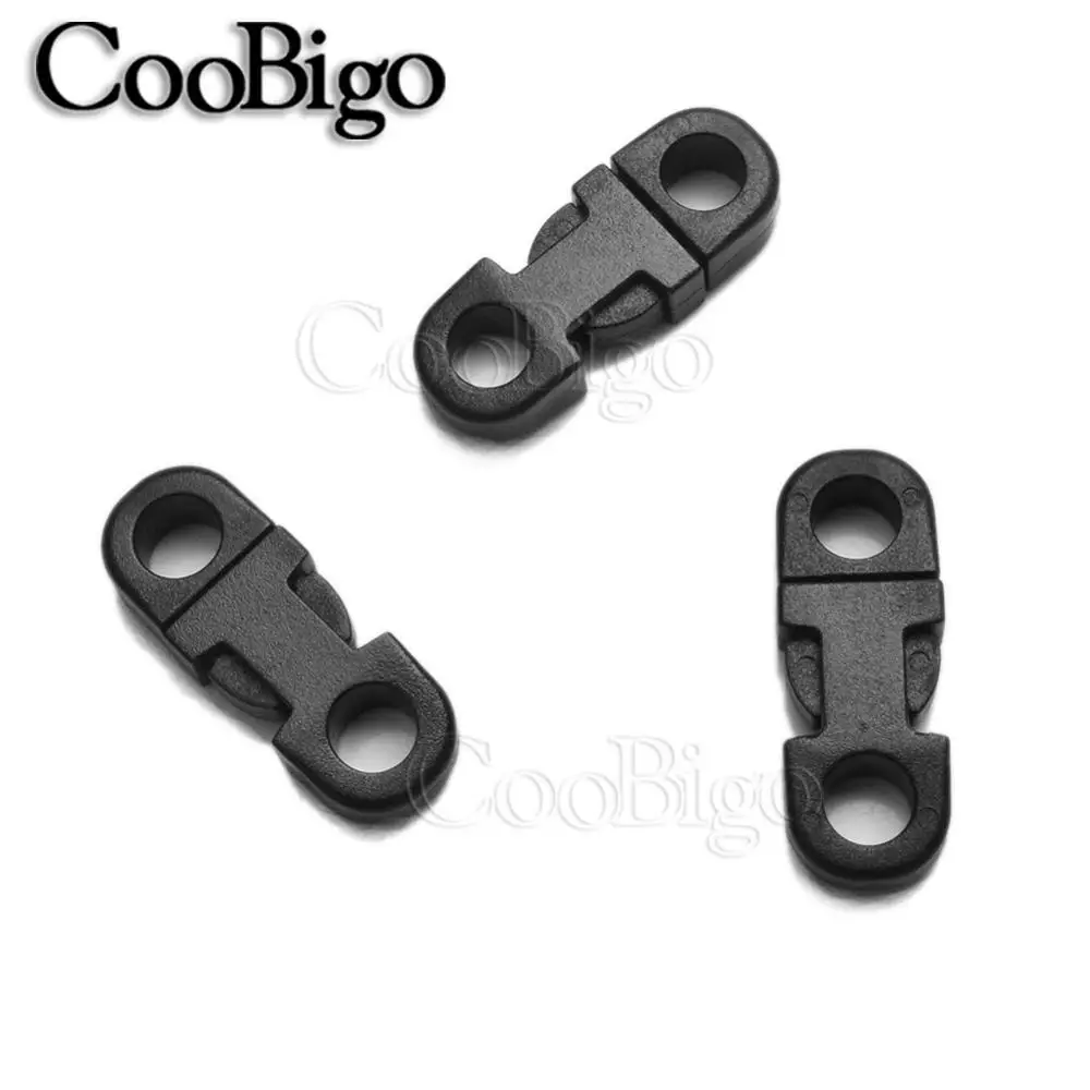 Mini fibbie a sgancio laterale per braccialetto Paracord braccialetto esterno zaino indumento animali collare borsa corda parte plastica nera 10