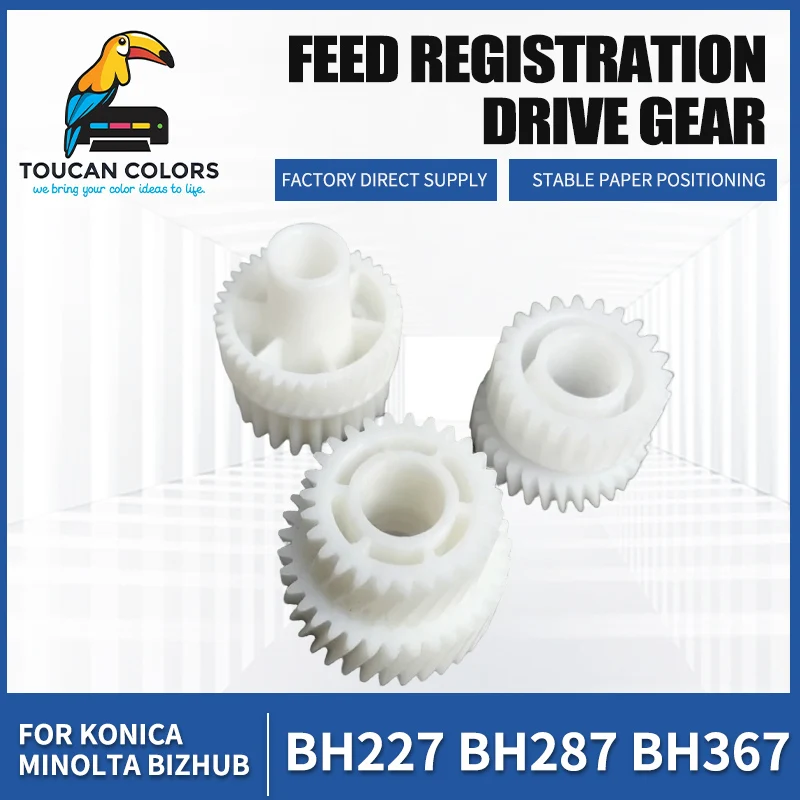 ToucanPrinter Konica Minolta OEM BH227 BH287 BH367 Feed Registration Drive Gear A7AH212200 A7AH212300 A7AH216500 Bizhub287Copier