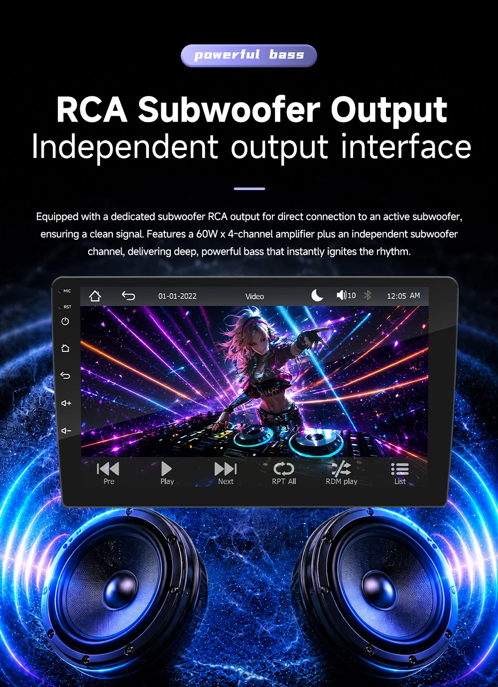 BQCC 2 Din 9 Zoll Universal MP5 Autoradio FM AM RDS Mirror Link Bluetooth Kabelgebunden Kabellos CarPlay Android Auto Multimedia-Player – Detail 14