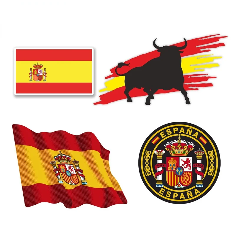 

Наклейка с изображением черепа быка и флага, брендовая наклейка на автомобиль, наклейка, декор для автомобиля, автомобиля, дома, ноутбука, Испании, мотоцикла, внедорожника, 10 см