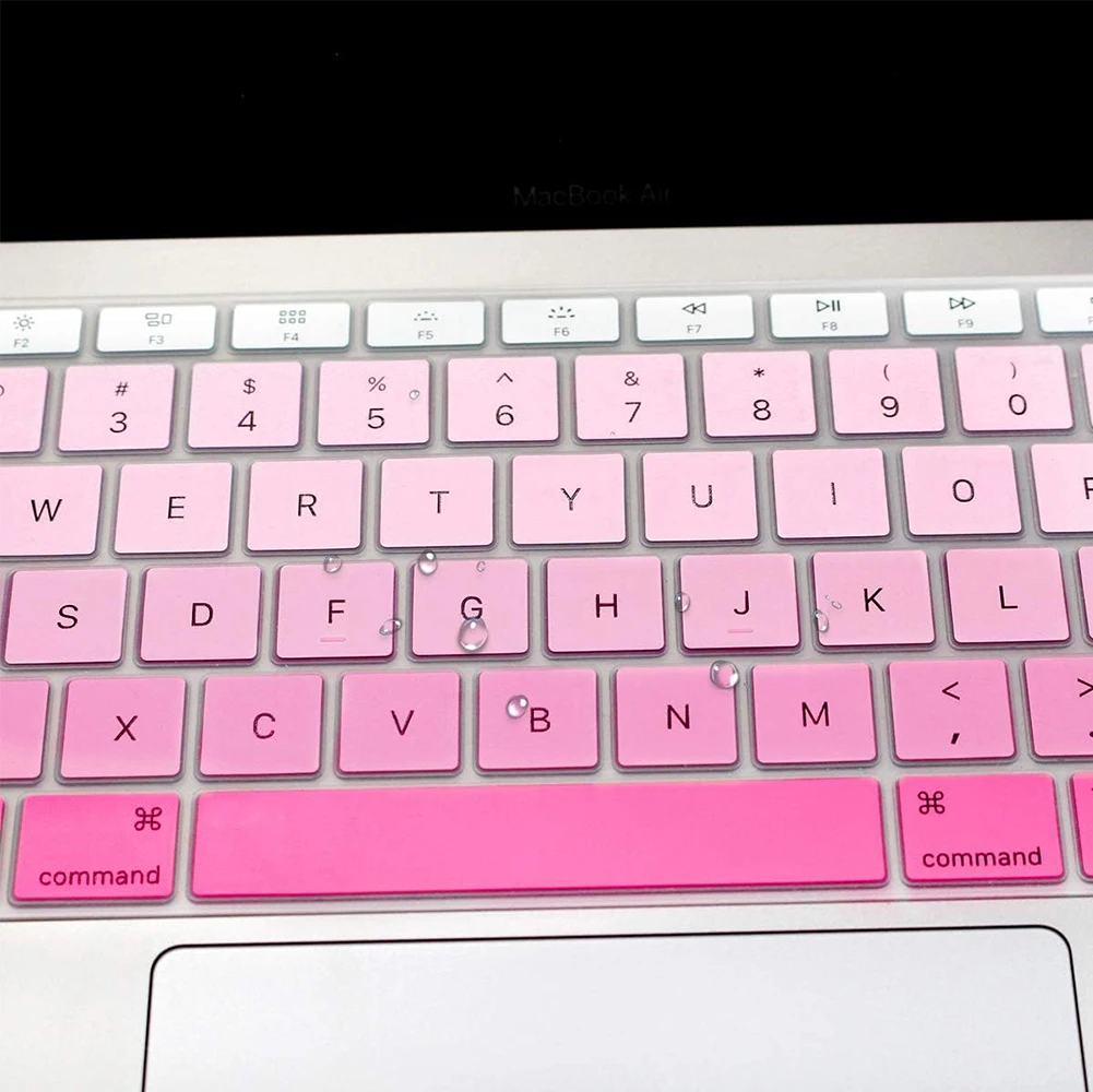 DEHAI Pink Gradient Keyboard Cover Skin for 2019 2018 MacBook Air 13-Inch (A1932) Silicone Keyboard Accessories Protector