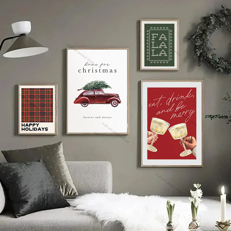 Classic Christmas Prints Poster Wall Art Christmas Room Decor Xmas Party Holiday Decor Printable Canvas Painting Gift Poster