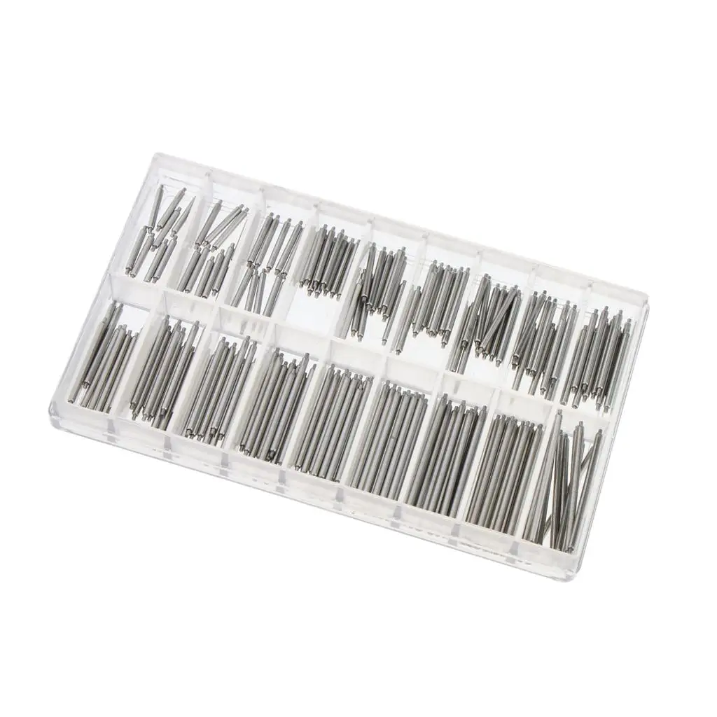 Stainless Steel Watch Band Pins Assorted Watch Strap Spring Bars Tool Kit for Fixing and Adjusting Watch Bracelets