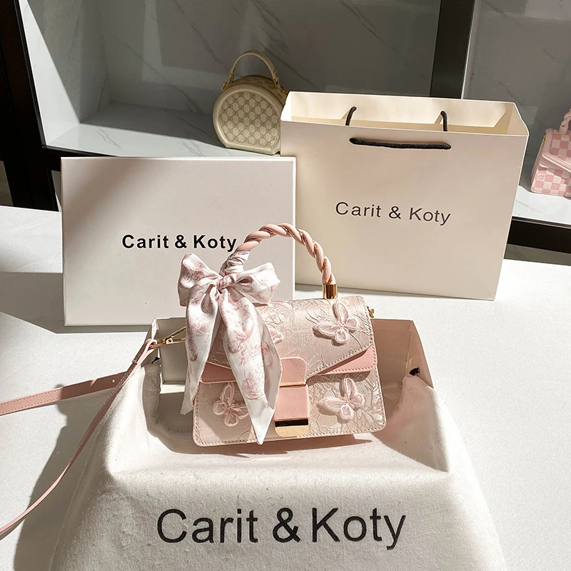 

Fairy-style niche lace Dionysus bag, spring high-end bow-tie small square bag