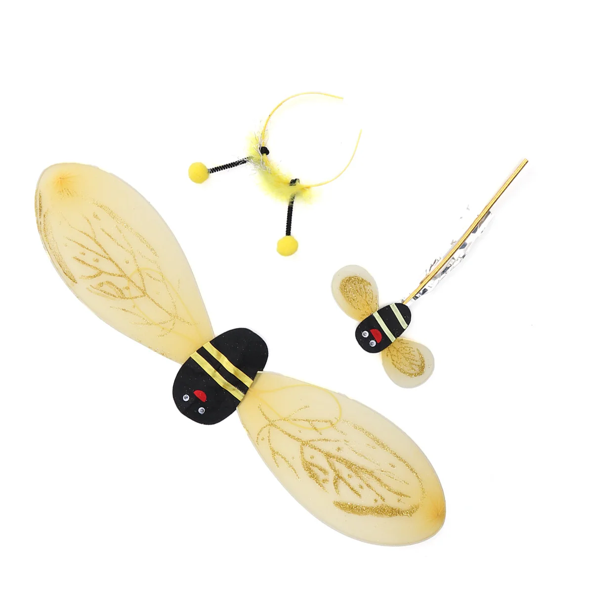 3-częściowy strój pszczoły dla dzieci: opaska, różdżka, sukienka, kostium pszczoły dla chłopców i dziewcząt, na występy szkolne i sceniczne.