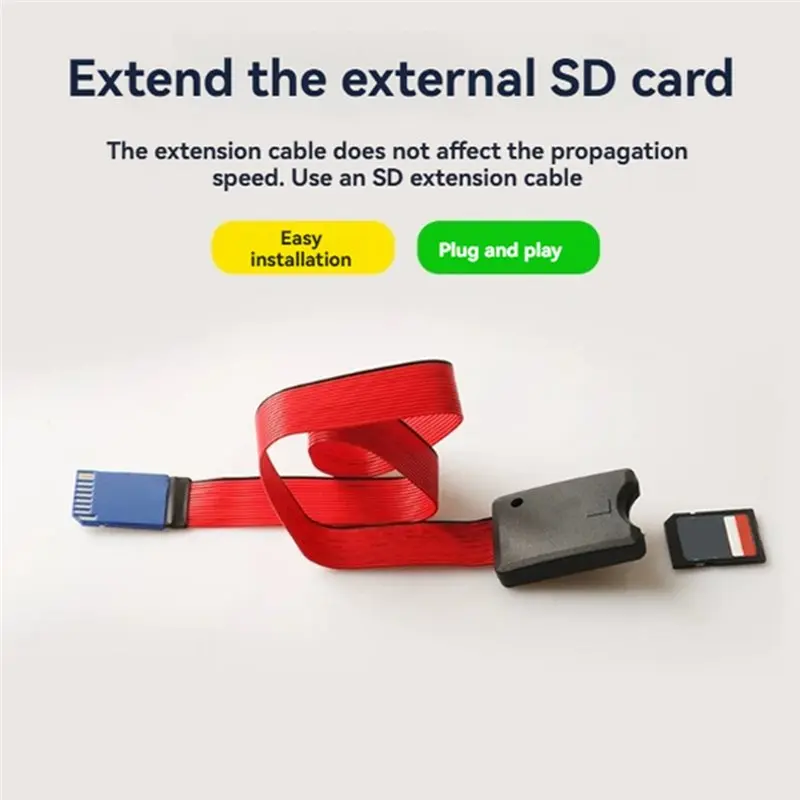 ABJF-SD Memory Card Extension Cable For Car Navigation,3D Printers External PVC Adapter And SD-To-SD Card Reader