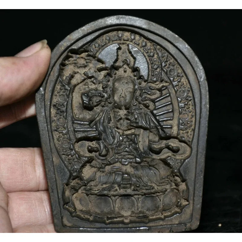 Old Tibet Bronze Buddhism Guanyin Goddess Buddha Lotus Mould Die Statue