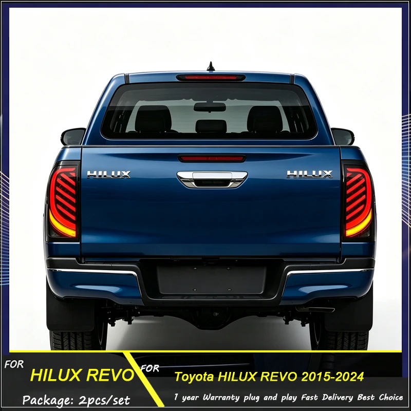 For Toyota Hilux Vigo LED Tail Lamp 2015-2024 Clear Rear Light New Durable Car Accessories Upgrade Back Light Taillight