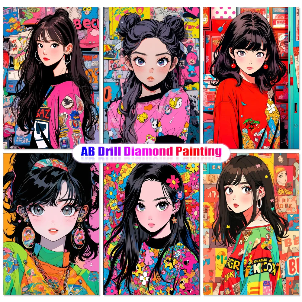 5D DIY Diamond Painting Pretty Girl Full Diamond Mosaic Embroidery  Kitchen Cross Stitch Set Art Home Decoration Gift