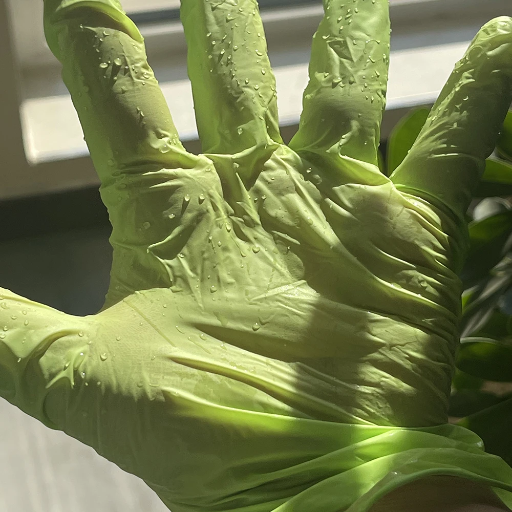 100/50/20PCS Light Green Nitrile Gloves for Kitchen Household Cleaning Tool Garden Gloves Waterproof Work Gloves