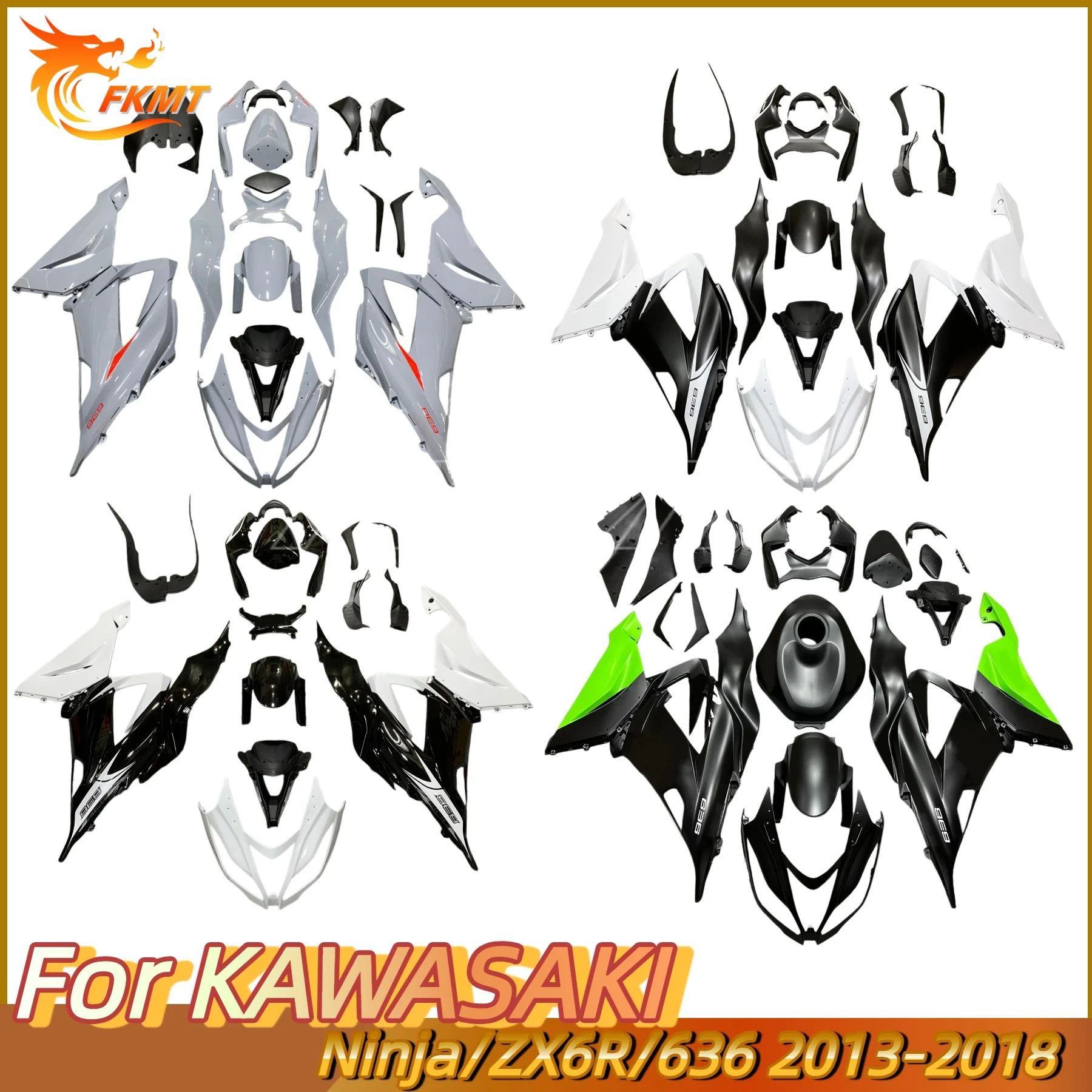 

The New ABS Motorcycle Fairings Kit Fit for kawasaki Ninja ZX6R 636 2013 2014 2015 2016 ZX-6R 13 14 15 16 17 18 fairing