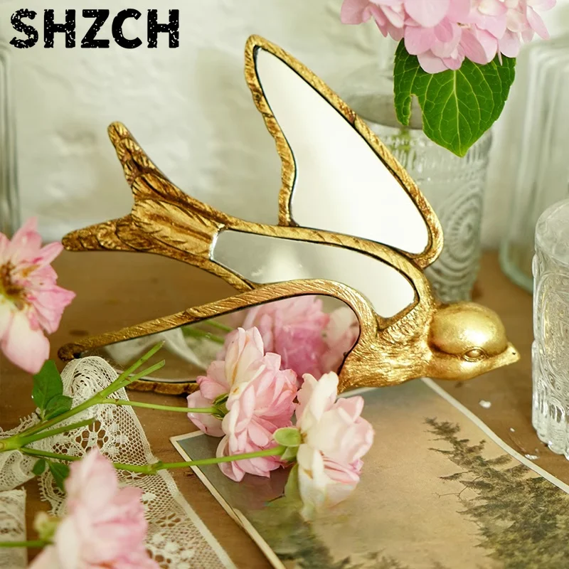 Enchanted Forest Wall Art Mirror Swallow Butterfly Vintage With Insects Brass Backdrop For