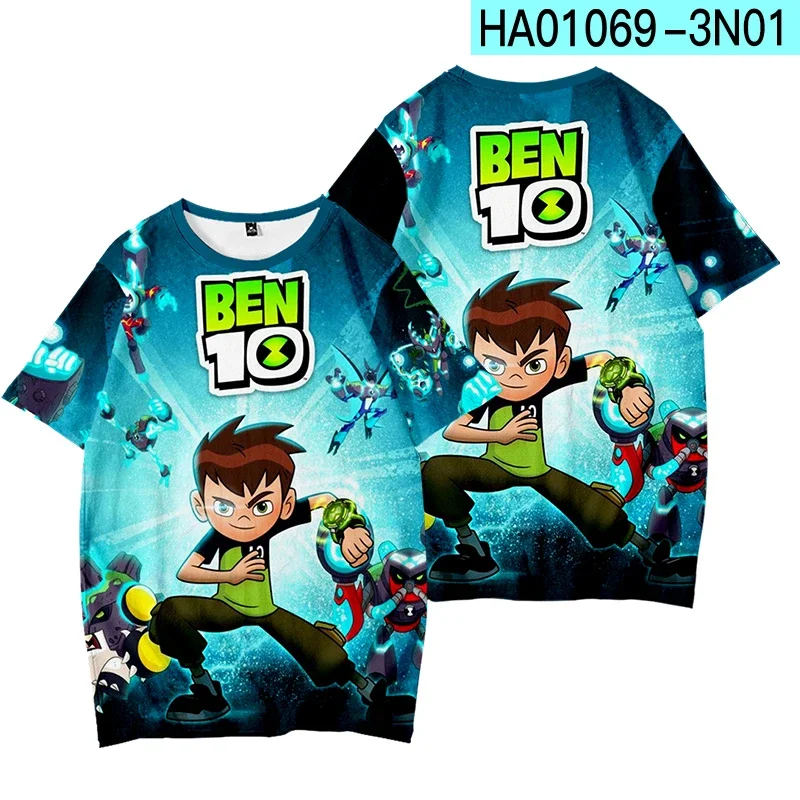 T-shirt manches courtes pour garçon et fille, vêtement de fête pour enfant de 1, 2, 3, 4, 5, 6, 7 à 14 ans, dessin animé Ben10