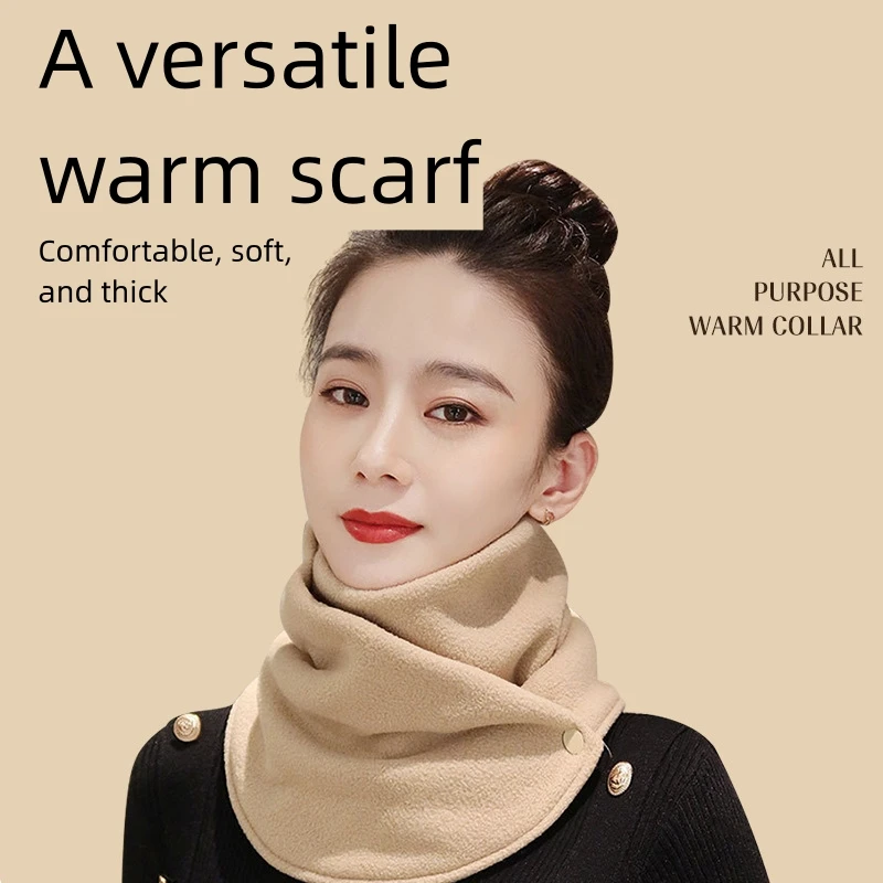 Unisex Winter Warm Cycling Bib Fleece Neck Tube Ear Warmer Men Women Windproof Face Cover Cycling Scarves Shoulder Warmer Solid