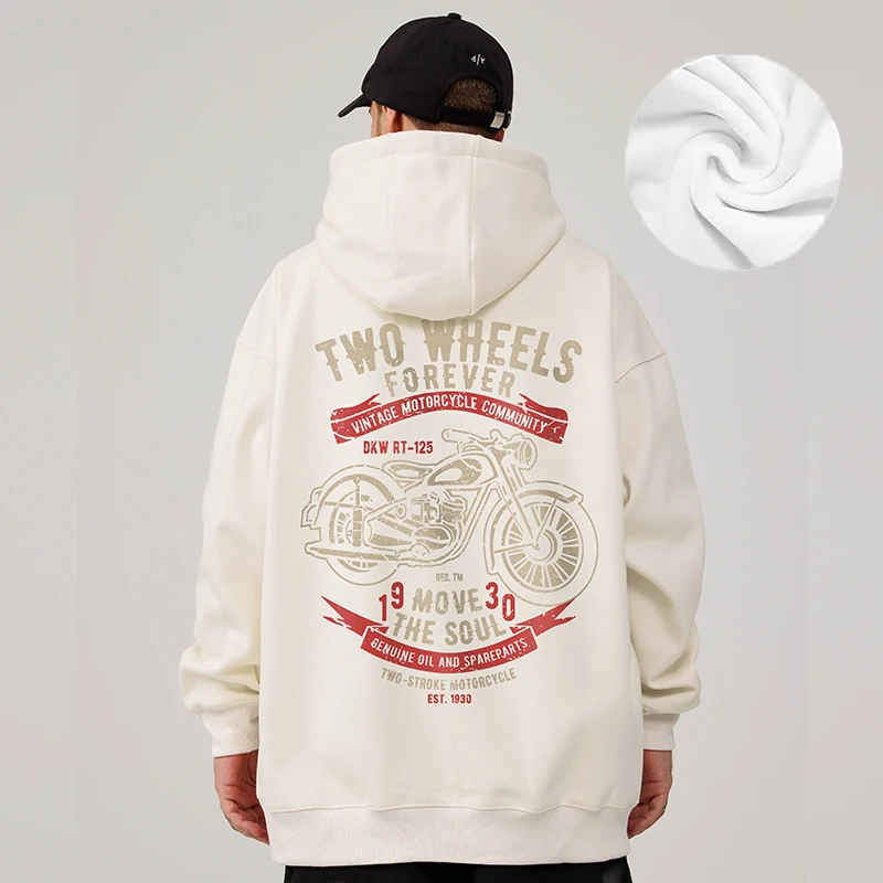 Casual Style Fashion Sweater Hooded Autumn And Winter Literary Trend New Men's Pullover Popular Print And Plush