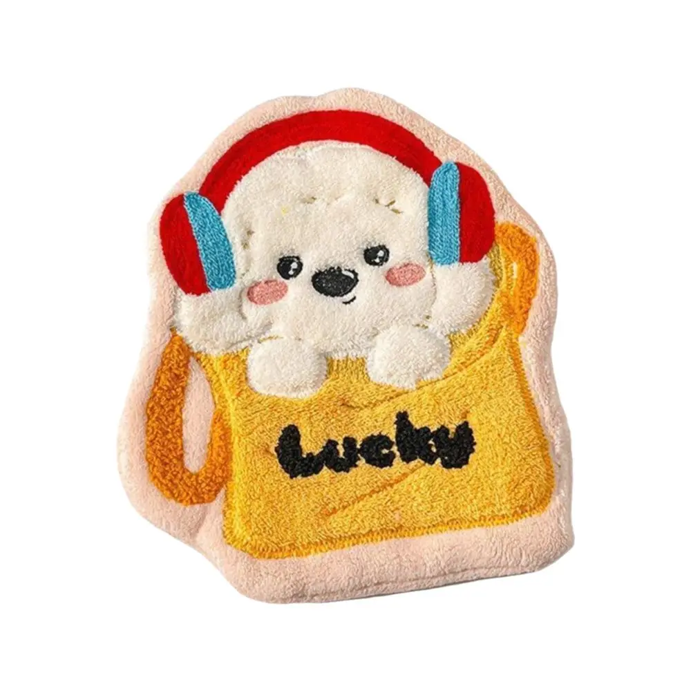New Coral Fleece Puppy Hand Towel Absorbent Soft Touch Hanging Hand Towel Cartoon Hand Towel Household Decor